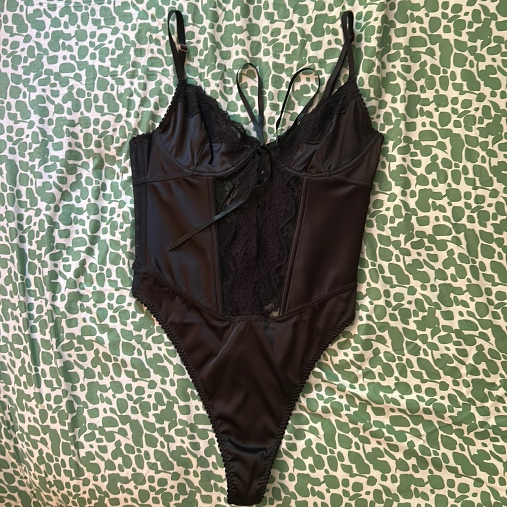 New with tags, Savage x Fenty Black Lace Teddy, small